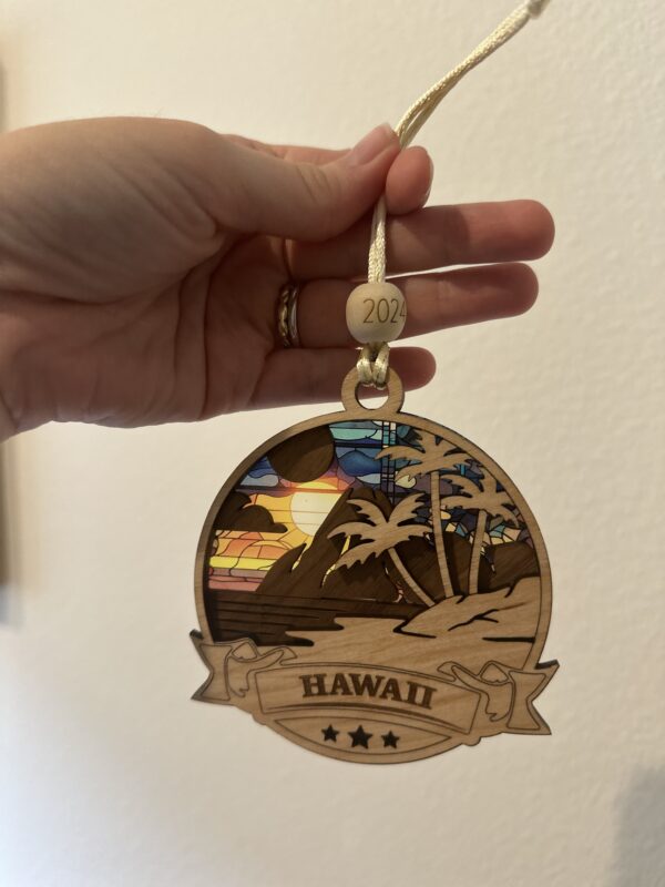 Hawaii Triple-Layered Stained Glass Ornament - Image 3