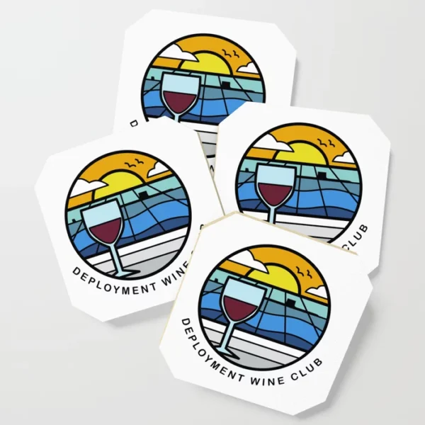 Submarine Spouse Deployment Wine Club Coasters