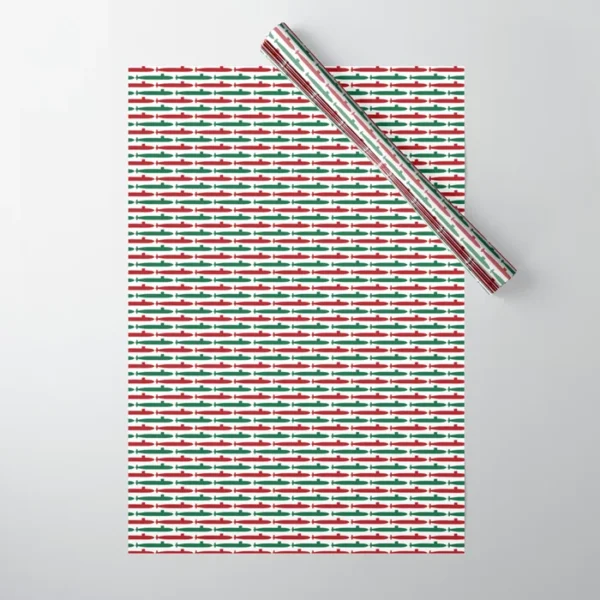 Modern Rosie Christmas Submarines Wrapping Paper