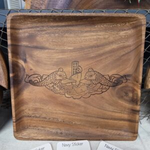Engraved Wooden Tray - Dolphins