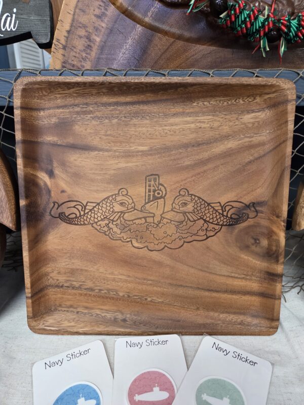 Engraved Wooden Tray - Dolphins