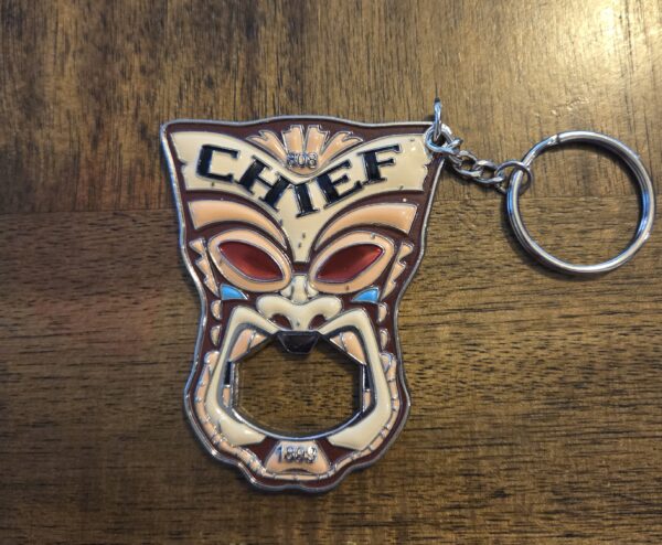 Tiki Chief Bottle Opener Keychain
