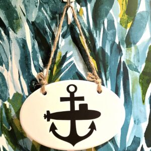 The Sisterly Shop - Ceramic Submarine & Anchor Decor