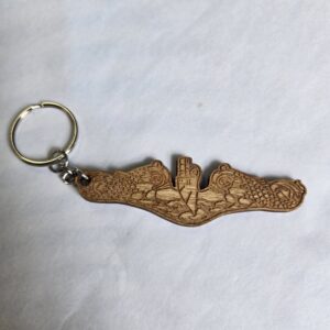 Wooden Dolphins Keychain