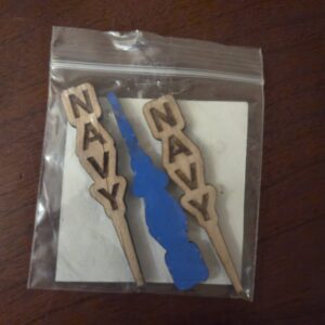 Wooden Laser Engraved Cribbage Board Peg, set of 3